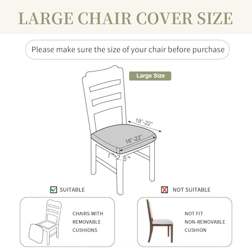 Waterproof Dining Chair Covers Set of 4 Beige Large