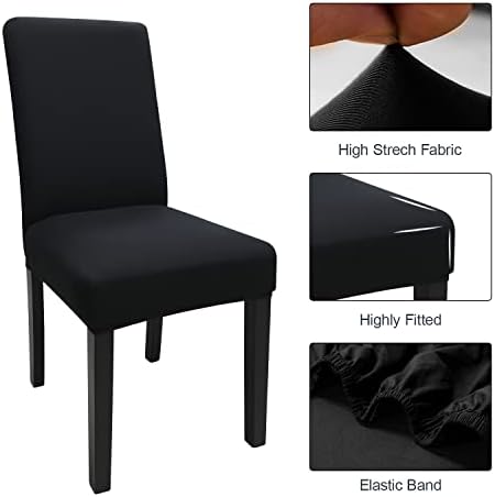 Keyroal Dining Chair Covers Set of 4 Black