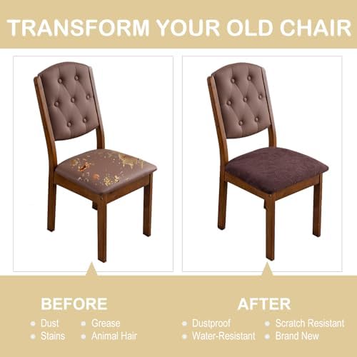 Yueang Waterproof Dining Chair Slipcovers 4 PCS
