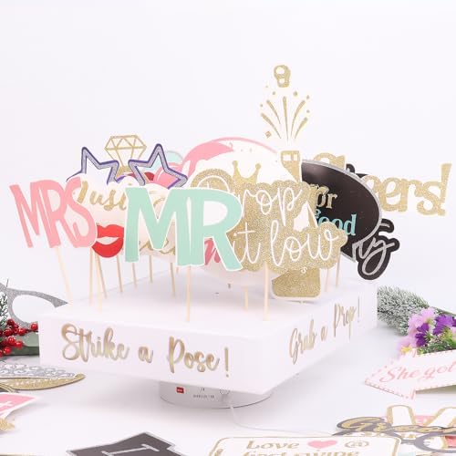 Soul Shift 60PCS Pastel Wedding Photo Booth Props - Ready to Use