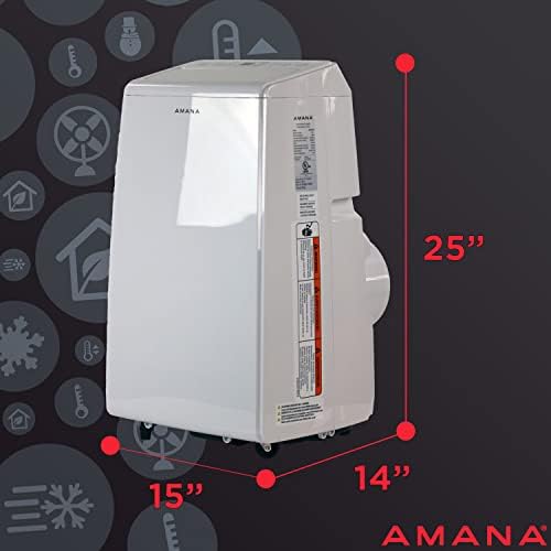 Amana AMAP084AW 8000 BTU Portable Air Conditioner with Dehumidifier and Remote Control
