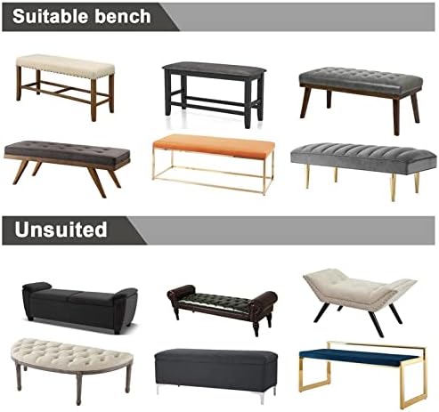 Lebaley Chair Covers for Dining Bench - Stretch Jacquard Removable Washable Black