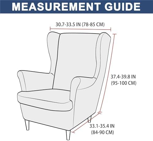 Velvet Wingback Chair Cover 2 Pack - Taupe