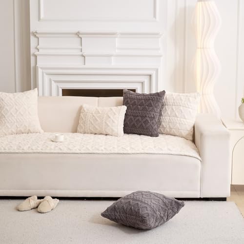Plush Sofa Cover for Pets Cats Dogs 35x82 White