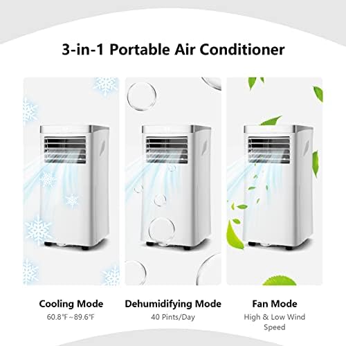 PETSITE 8000 BTU Portable AC with Remote Control
