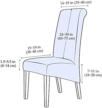 Deisy Dee Stretch Velvet Dining Chair Covers for Kitchen Dining Room