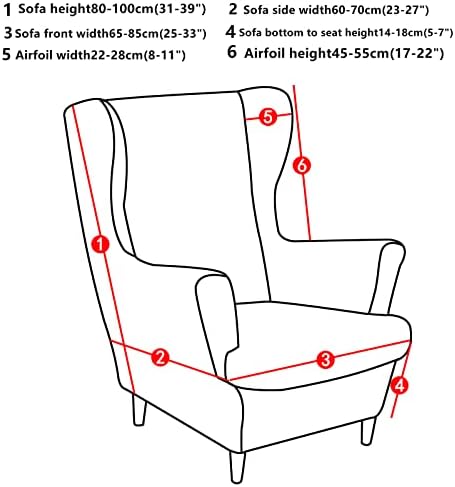 OKYUK Wingback Chair Slipcover 2 Piece Set Beige
