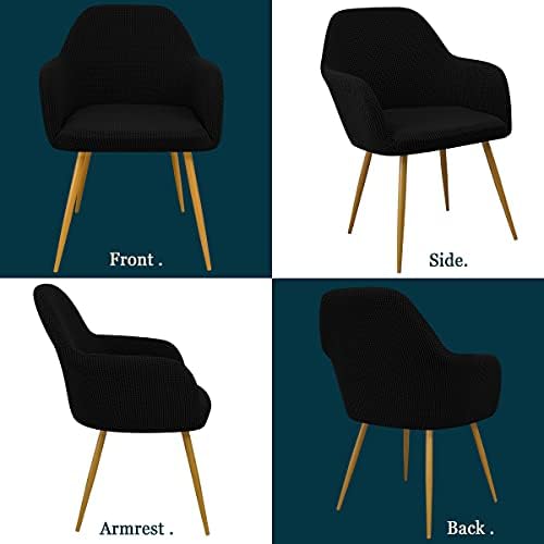 YONUS Dining Chair Slipcovers Removable Armchair Covers for Living Room 2 Black