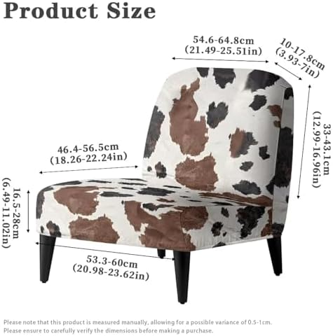 Thick Cow Print Armless Chair Slipcover for Home Decor