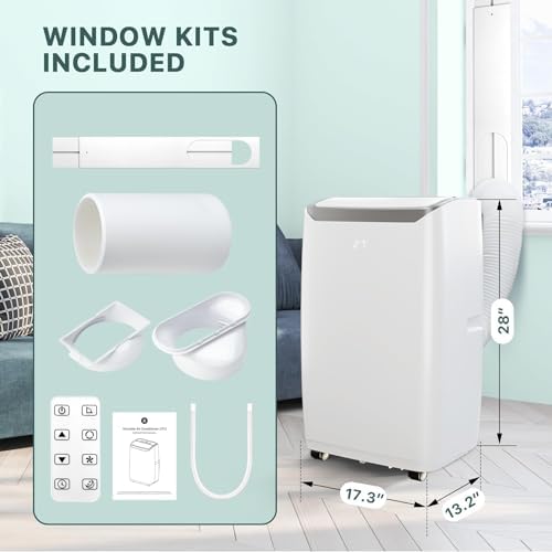 14000 BTU Portable Air Conditioner with Quiet Operation and Remote Control
