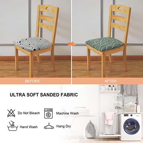 Dining Chair Covers Set of 4 Green Stretchable Slipcovers