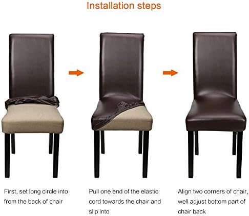 YISUN Dining Chair Covers 4 Pack Deep Coffee