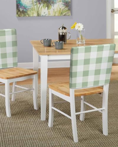 Sage Green Buffalo Check Chair Covers Set of 4