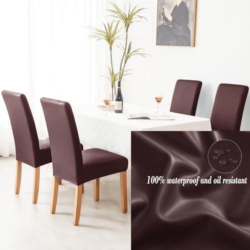 HFCNMY Waterproof Dining Chair Covers for Set of 4