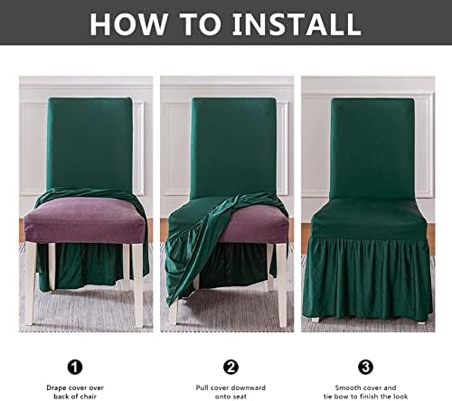 Molasofa Chair Covers Set of 4 Dark Green Stretch Slipcovers