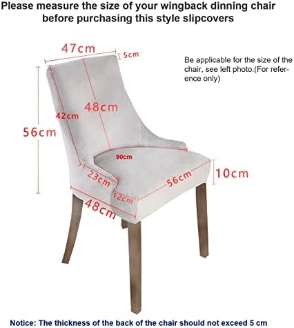 Rismart Wingback Dining Chair Covers Stretch Removable Spandex 2PCS