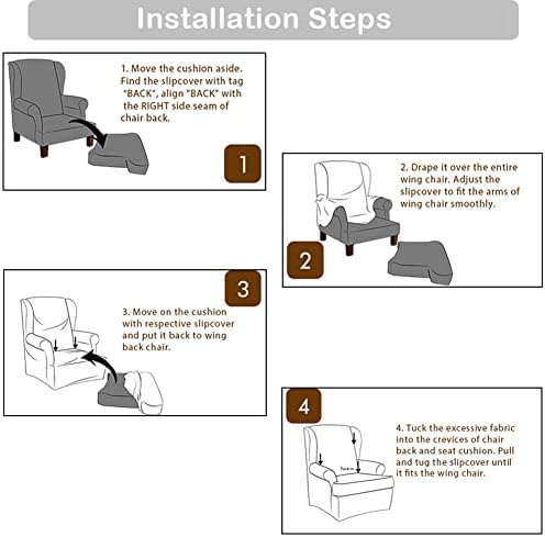 MIFXIN 2 Piece Velvet Wingback Chair Slipcover Set