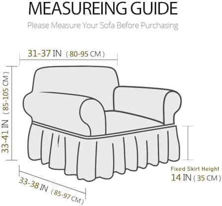 NICEEC Thick Plush Armchair Slipcover with Skirt
