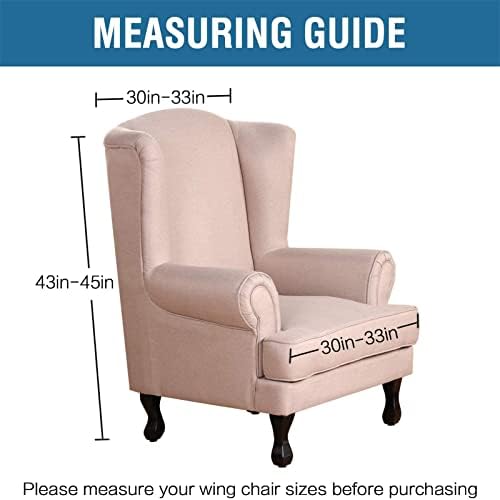 Floral Printed Fleece Wingback Chair Slipcover - Taupe