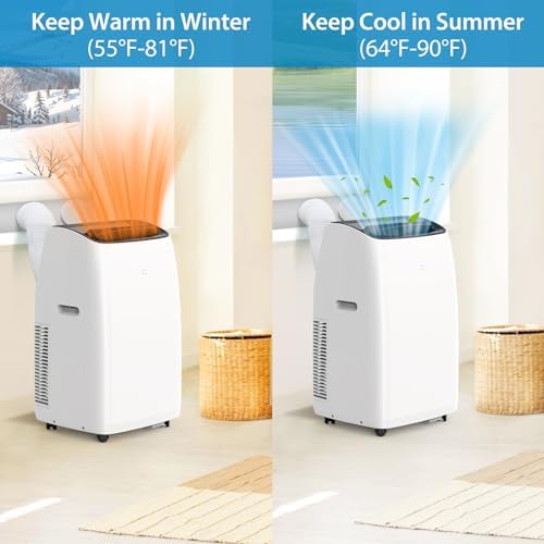 Acekool 14000 BTU Inverter Portable AC Unit with Heater and Remote Control