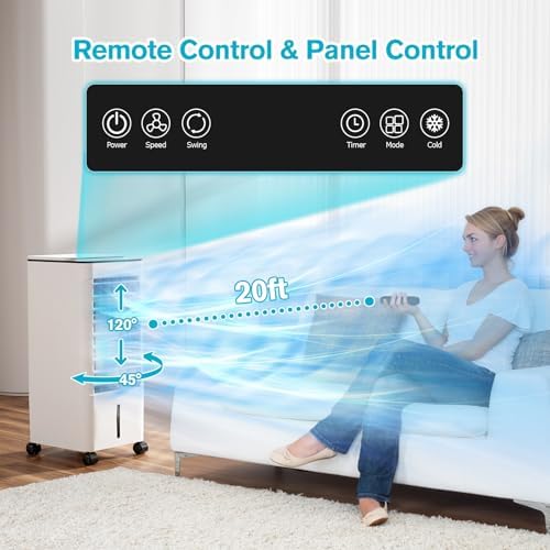 Windowless Portable AC Unit with 116 Gallon Tank and Remote Control