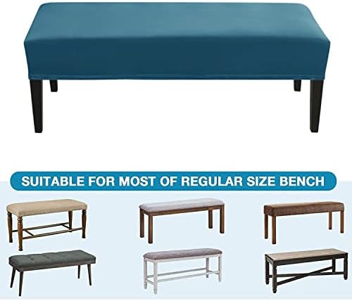 OBCREAT Velvet Dining Bench Slipcover - Peacock Blue