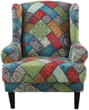 Bohemian Wingback Chair Cover 2-Piece Set