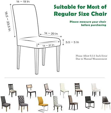 Aertiavty Dining Chair Covers Set of 6 Light Yellow