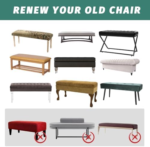 FUANGUI Waterproof Bench Cover Stretch Fit for Dining Chairs and Benches