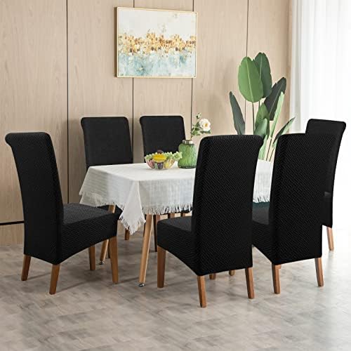Lellen Oversize Dining Chair Covers Set of 4 Black
