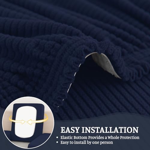 Sectional Couch Covers with 2 Pillowcases Navy