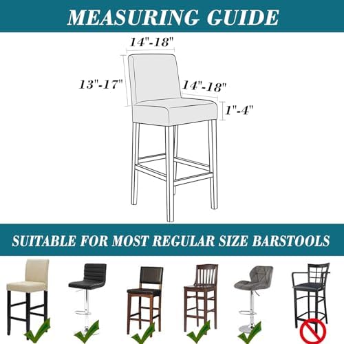 HFCNMY Stretch Velvet Bar Stool Covers 4 Pack