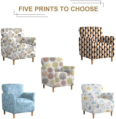 KINGNAM Armchair Slipcover with Elastic Bottom and Arms