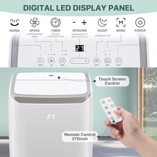 Takywep 14000 Btu Portable AC Unit with Fan and Dehumidifier