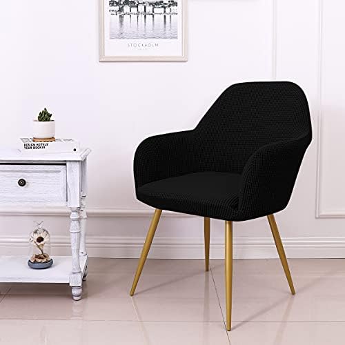 YONUS Dining Chair Slipcovers Removable Armchair Covers for Living Room 2 Black