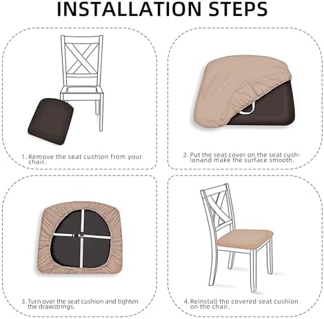 Mouxue Seat Cover Set of 4 for Dining and Office Chairs