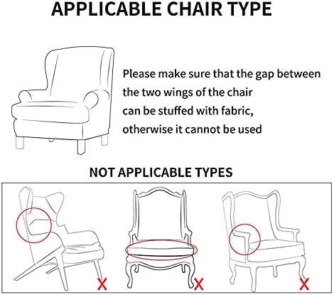 ZYANLING Stretch Armchair Slipcovers 2pcs Wingback Chair Covers