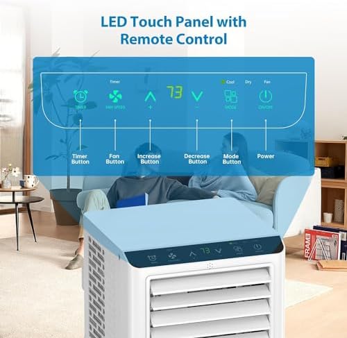 8000 BTUs Portable AC with Cooling Dehumidifier Fan Remote Control