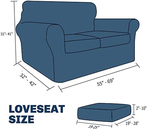 JIVINER 3 Piece Stretch Sofa Covers for 2 Cushion Couch