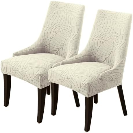 Wingback Chair Cover with Spandex Material 2PCS Beige
