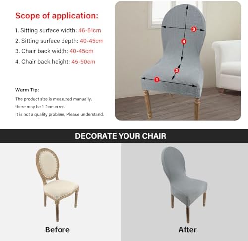 Elastic Dining Chair Slipcovers 4pcs Gray