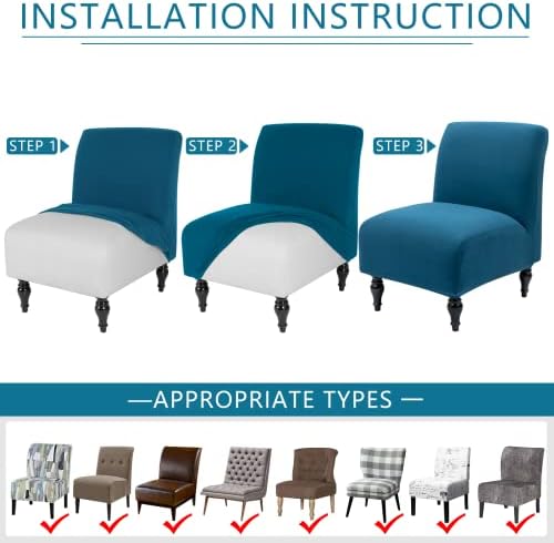 Liykimt Armless Chair Slipcover Stretch Spandex Removable Cover for Accent Furniture