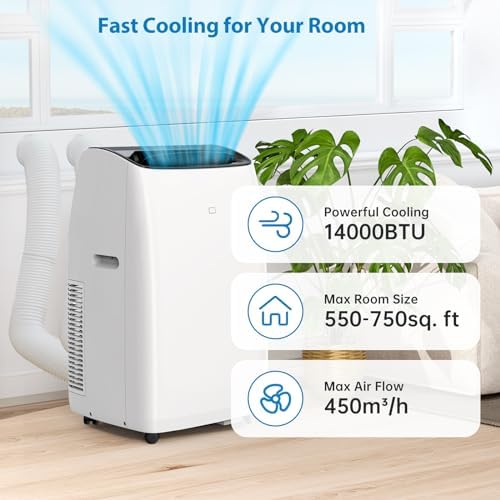 Acekool 14000 BTU Inverter Portable AC Unit with Heater and Remote Control