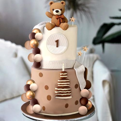 JeVenis Brown Bear Cake Decoration Set
