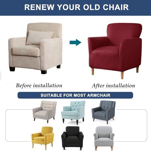 HAOYONG Armchair Slipcover Stretch Velvet Cover for Living Room