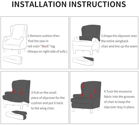 Stretch Armchair Slipcover for Wingback Chairs