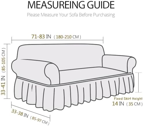 NICEEC Thick Plush Sofa Slipcover with Skirt