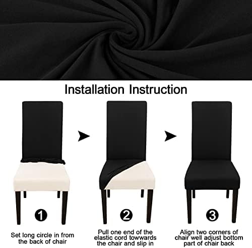 Keyroal Dining Chair Covers Set of 4 Black