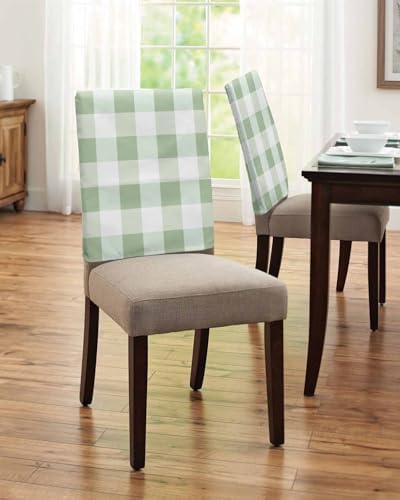 Sage Green Buffalo Check Chair Covers Set of 4