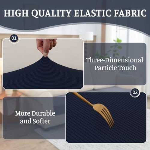 Sectional Couch Covers with 2 Pillowcases Navy